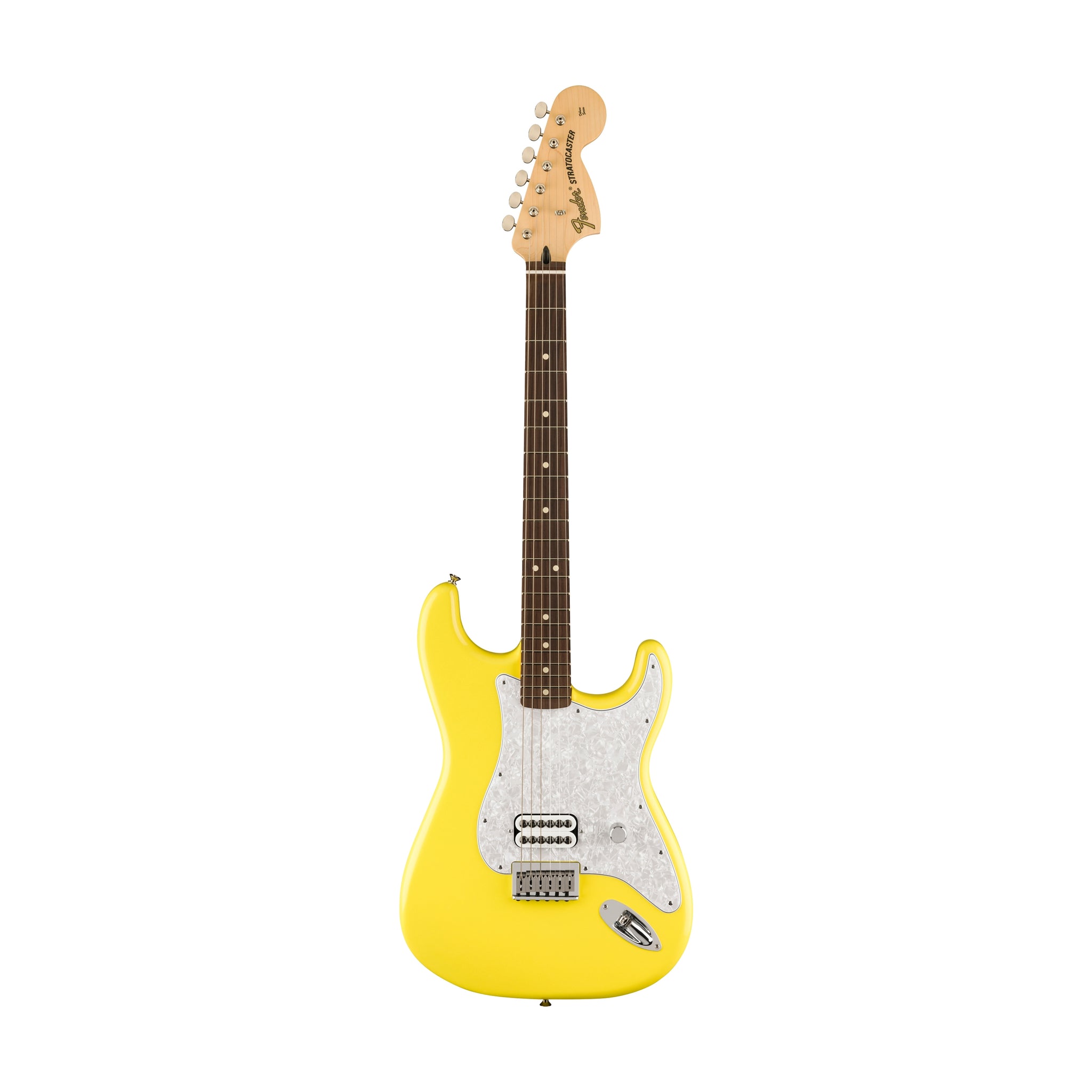 Fender Limited Edition Tom DeLonge Stratocaster Electric Guitar, RW FB, Graffiti Yellow