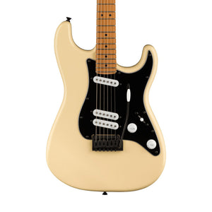 Squier FSR Contemporary Stratocaster Electric Guitar w/Special Roasted Maple Neck, Vintage White