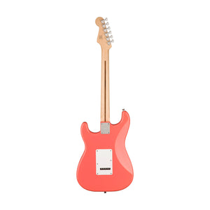 Squier Sonic Stratocaster HSS Electric Guitar w/White Pickguard, Maple FB, Tahitian Coral