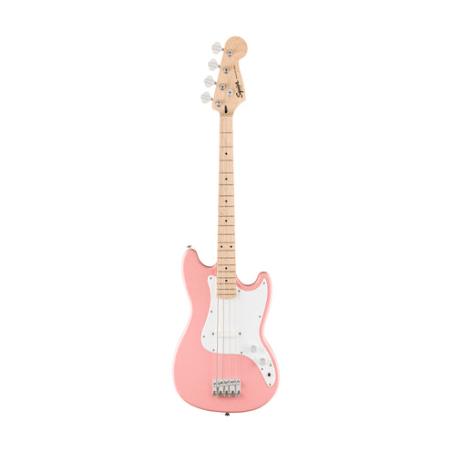 Squier FSR Sonic Bronco Bass Guitar, Maple FB, Shell Pink