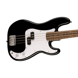 Squier Sonic Precision Bass Guitar w/White Pickguard, Laurel FB, Black