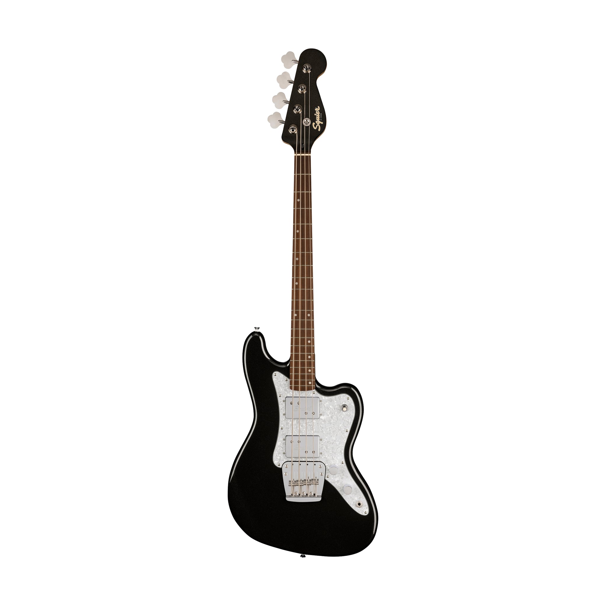 Squier Paranormal Rascal Bass HH Guitar, Laurel FB, Metallic Black