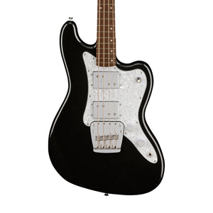 Squier Paranormal Rascal Bass HH Guitar, Laurel FB, Metallic Black