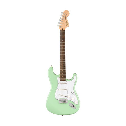 Squier FSR Affinity Series Stratocaster Electric Guitar w/White Pickguard, Laurel FB, Surf Green