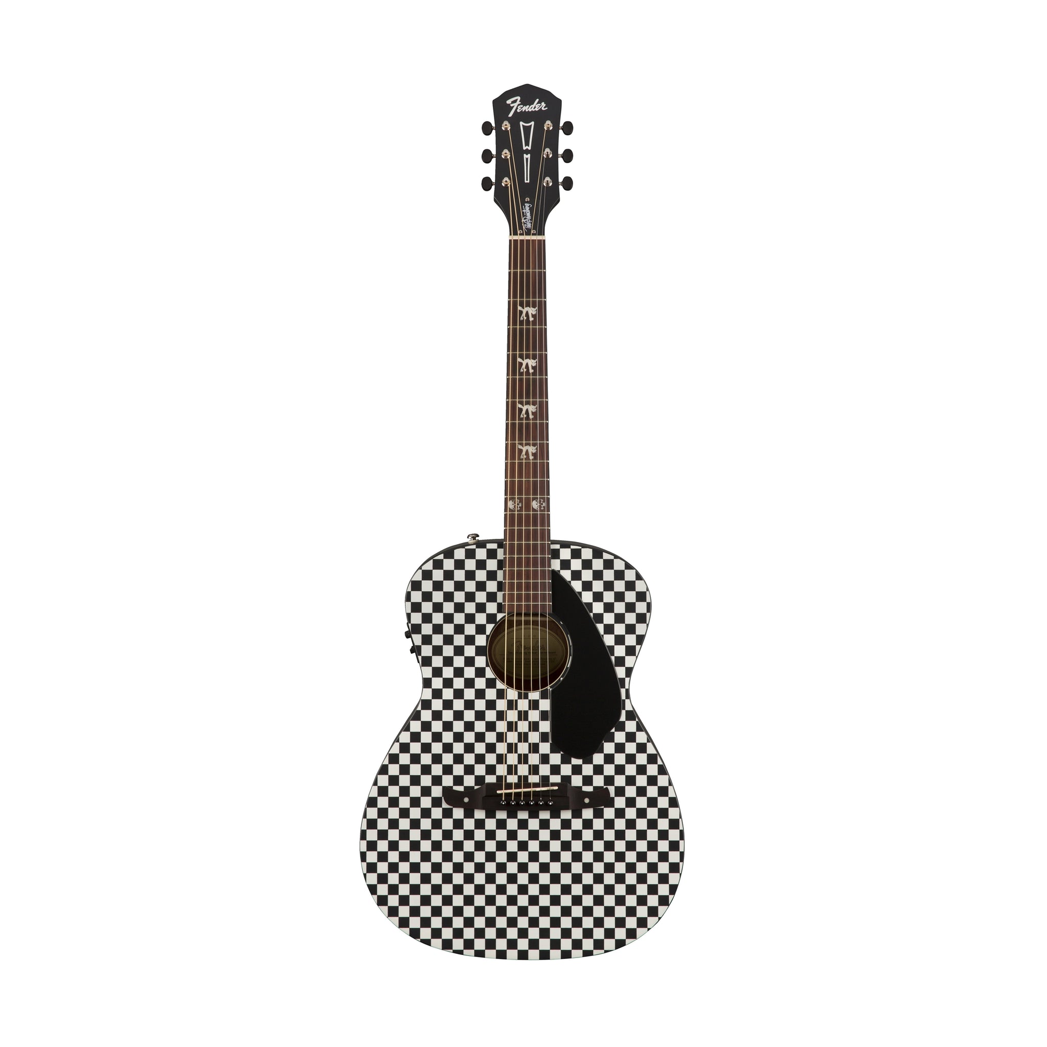 Fender Tim Armstrong Hellcat Acoustic Guitar w/Black Pickguard, Checkerboard