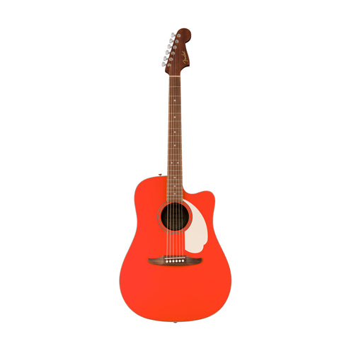 Fender California Standard Redondo CE Acoustic Guitar w/Ivory Pickguard, Fiesta Red