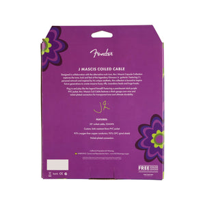 Fender J Mascis Coiled Instrument Cable, Purple, 30FT