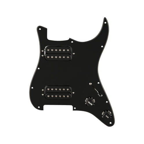 Fender Quadra Tap HH Pre-Wired Stratocaster Pickguard, Black