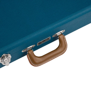 Fender Classic Series Stratocaster/Telecaster Guitar Wood Case, Lake Placid Blue