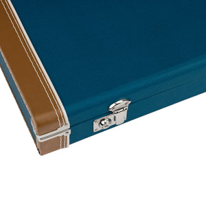 Fender Classic Series Stratocaster/Telecaster Guitar Wood Case, Lake Placid Blue