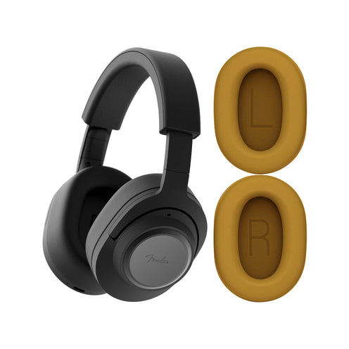 Fender Audio MIX Wireless Headphones, Skyscraper Black w/ Fender MIX Ear Cushion, Orange