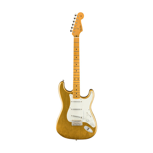 Fender Custom Shop Jimmie Vaughan Stratocaster Electric Guitar, Maple FB, Aged Aztec Gold