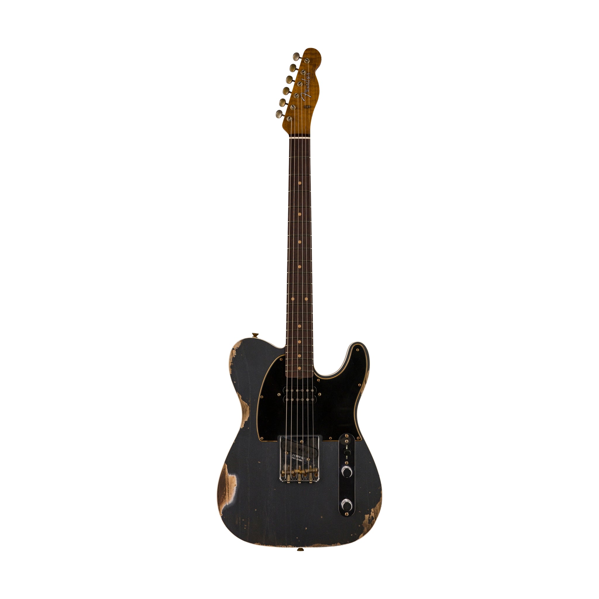 Fender Custom Shop Ltd Ed HS Telecaster Custom Relic Electric Guitar, Aged Charcoal Frost Metallic