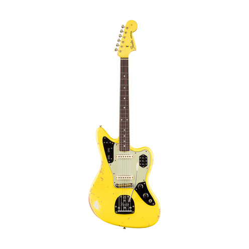 Fender Custom Shop 1965 Jaguar Heavy Relic Electric Guitar, Faded Graffiti Yellow
