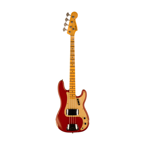 Fender Custom Shop Ltd Ed P Jazz Bass Relic Guitar, 1-Piece Quartersawn Maple FB, Aged Cimarron Red