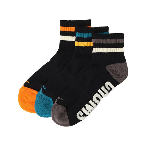 CHUMS 3P Line Crew Socks, Black, Medium