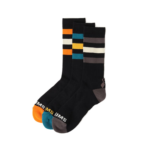 CHUMS 3P Booby Medium Socks, Black