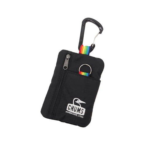 CHUMS Spring Dale Key Coin Case, Black/Rainbow
