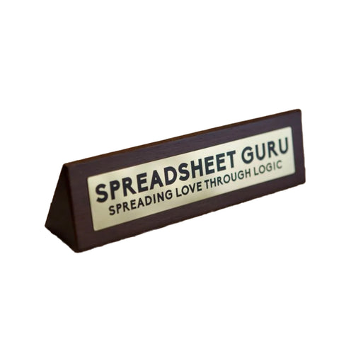 Boxer Wooden Desk Sign - Spreadsheet Guru