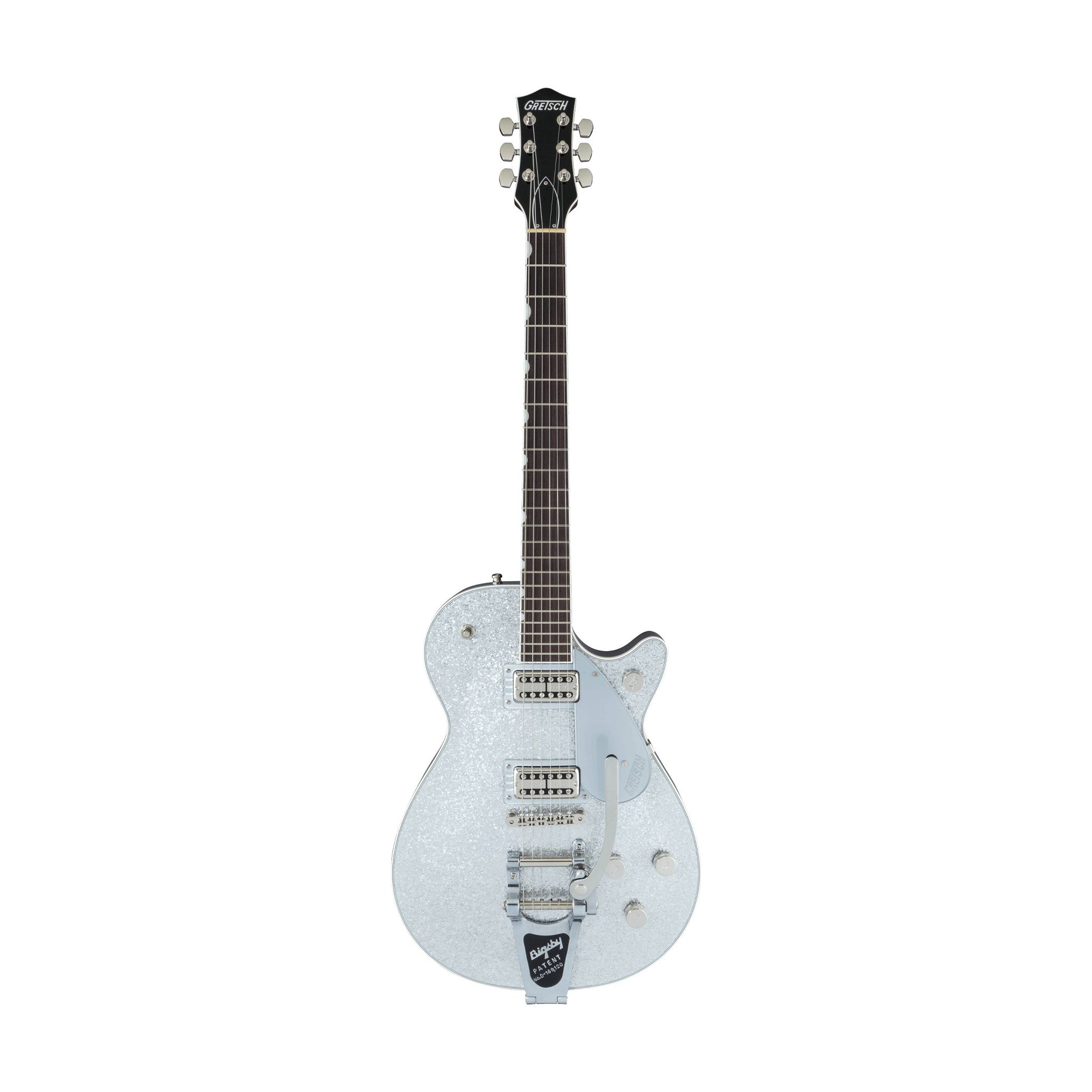 Gretsch G6129T Players Edition Jet FT Electric Guitar w/Bigsby, RW FB, Silver Sparkle
