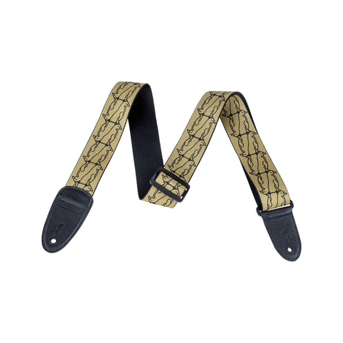Gretsch Logo Double Penguin Guitar Strap, Gold/Black