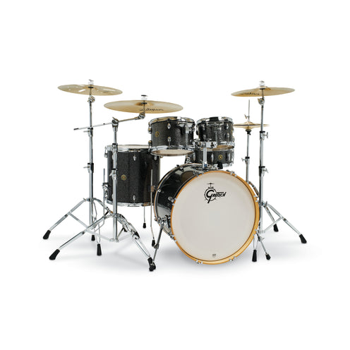 Gretsch CM2-E625-BS Catalina Maple 5pcs Drum Shell Kit (22in Bass Drum), Black Stardust