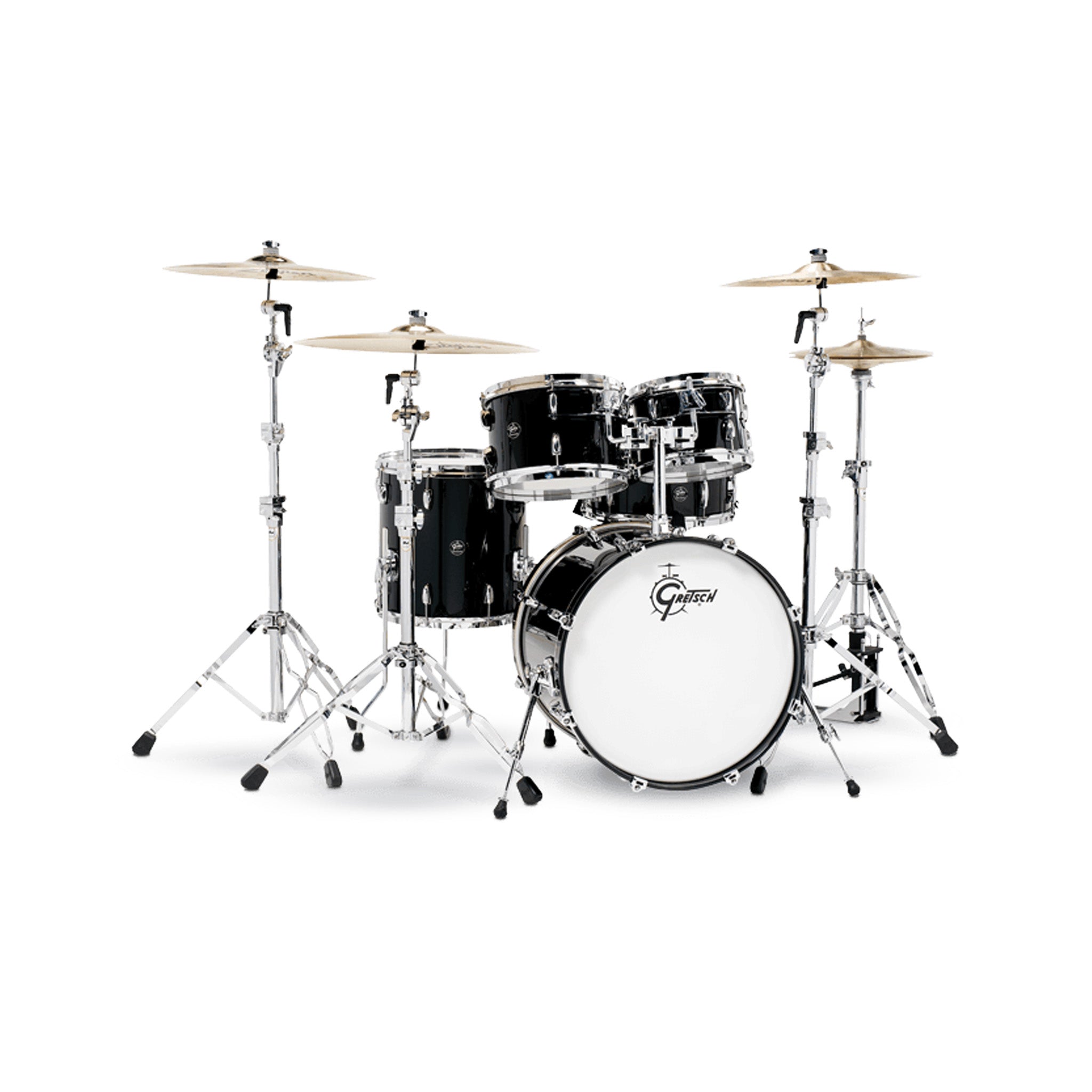 Gretsch RN2-E605-PB Renown Maple 5-Piece Drum Shell Kit Set (20inch Bass), Piano Black