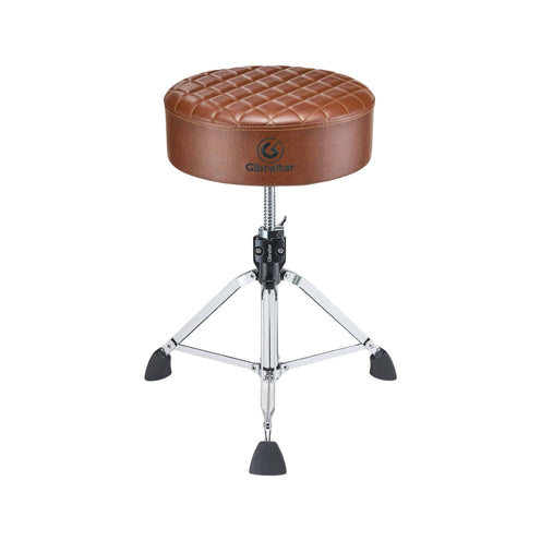 Gibraltar 9808RS-BR Stitched Round Drum Throne, Chestnut