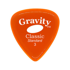 Gravity Classic Standard 3mm Guitar Pick w/Elipse-hole Grip, Orange