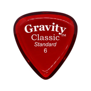 Gravity Classic Standard 6.0mm Guitar Pick, Polished Red