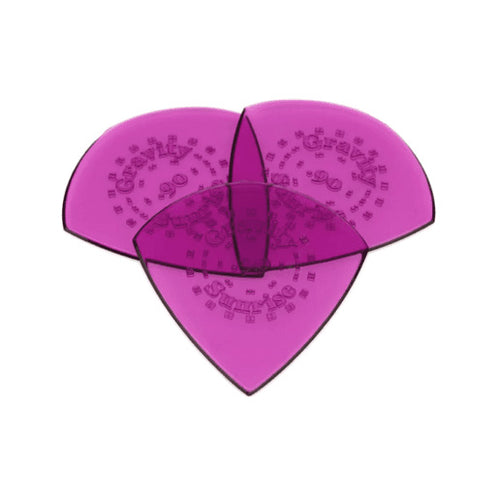 Gravity Sunrise Standard 0.9mm Guitar Picks, Polished Purple, 3-Pack