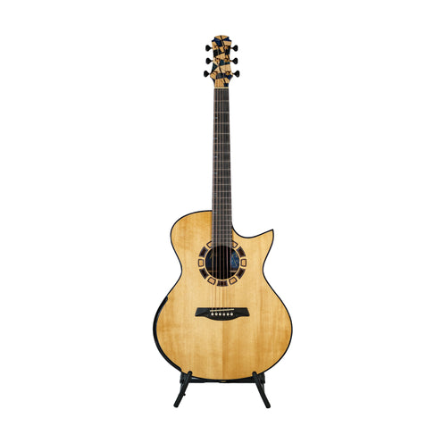 Hozen Blue Label Medium Jumbo Solid Golden Adirondack/Solid East Indian RW Acoustic Guitar