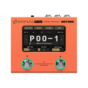 Hotone MP-50OR Ampero Mini Multieffects Pedal w/9V adapter, Orange