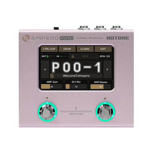 Hotone MP-50PT Ampero Mini Multieffects Pedal w/9V adapter, Purple Taro