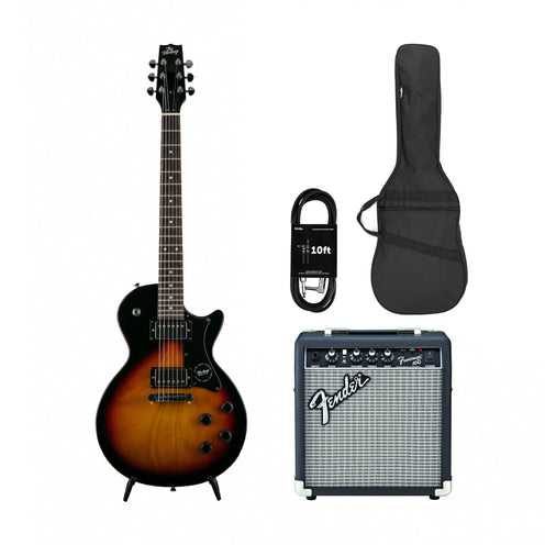 Heritage Ascent Collection H-137 Humbucker Electric Guitar, Sunburst w/ Fender Frontman 10G Bundle