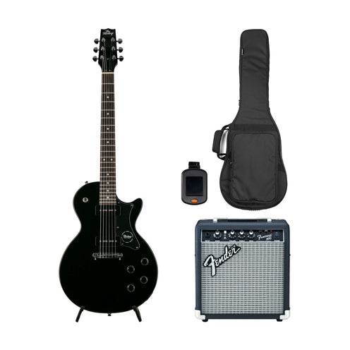Heritage Ascent Collection H-137 P90 Electric Guitar Bundle, Black (SG)