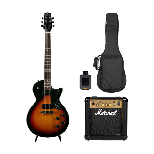 Heritage Ascent Collection H-137 P90 Electric Guitar w/ Marshall MG10G Bundle, Sunburst