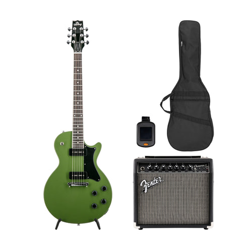 Heritage Ascent+ Collection H-137 Electric Guitar Bundle, Olive Drab