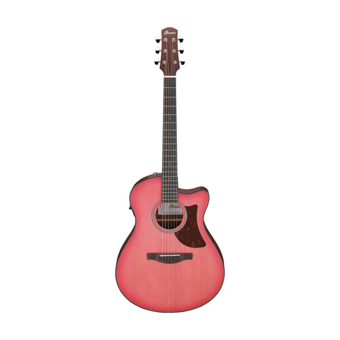 Ibanez AAM50CE-CRO Acoustic-Electric Guitar, Coral Red Burst Open Pore