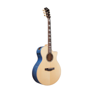 Ibanez AE390-NTA Acoustic Guitar w/Natural High Gloss Top, Aqua Blue High Gloss Back & sides