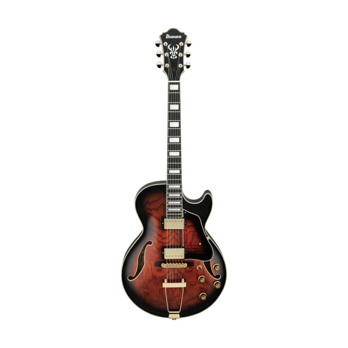 Ibanez Artcore AG95QA-DBS Hollowbody Electric Guitar, Dark Brown Sunburst