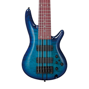 Ibanez ANB306 Premium Adam Nitti Signature 6-String Electric Bass Guitar w/Case, Blue Burst