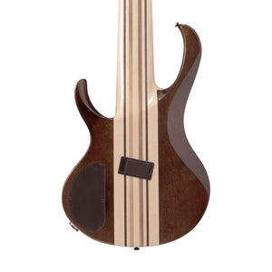Ibanez BTB7MS-NML 7-String Electric Bass Guitar, Natural Mocha Low Gloss