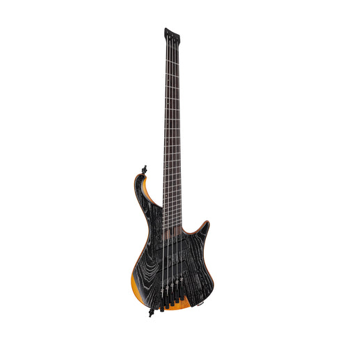 Ibanez EHB1135MS-SKL Headless Fan Fret Electric Bass Guitar, Silver Wave Black Low Gloss