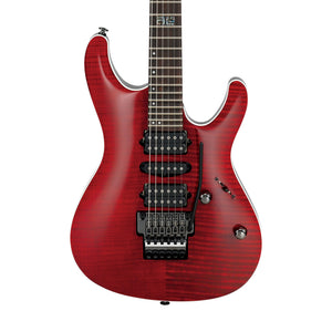 Ibanez KIKO100 Kiko Loureiro Signature Electric Guitar w/Case, Transparent Ruby Red