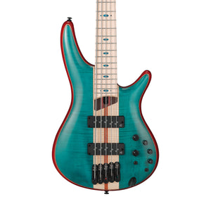 Ibanez SR1425B-CGL 5-String Electric Bass Guitar w/Gig Bag, Caribbean Green Low Gloss