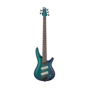 Ibanez SRMS725-BCM Electric 5-String Bass Guitar, Blue Chameleon