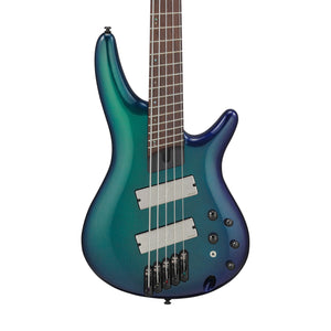 Ibanez SRMS725-BCM Electric 5-String Bass Guitar, Blue Chameleon