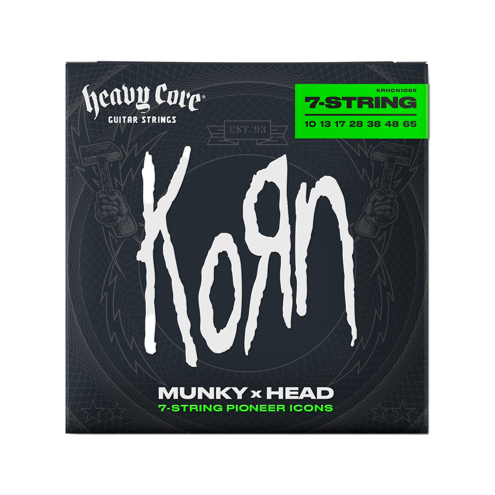 Jim Dunlop KRHCN1065 Heavy Core Korn 7-String Electric Guitar Strings, 10-65