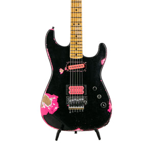 Jackson USA Custom Shop Big Rob Knowles Masterbuilt San Dimas HS FR Electric Guitar, Black on Pink